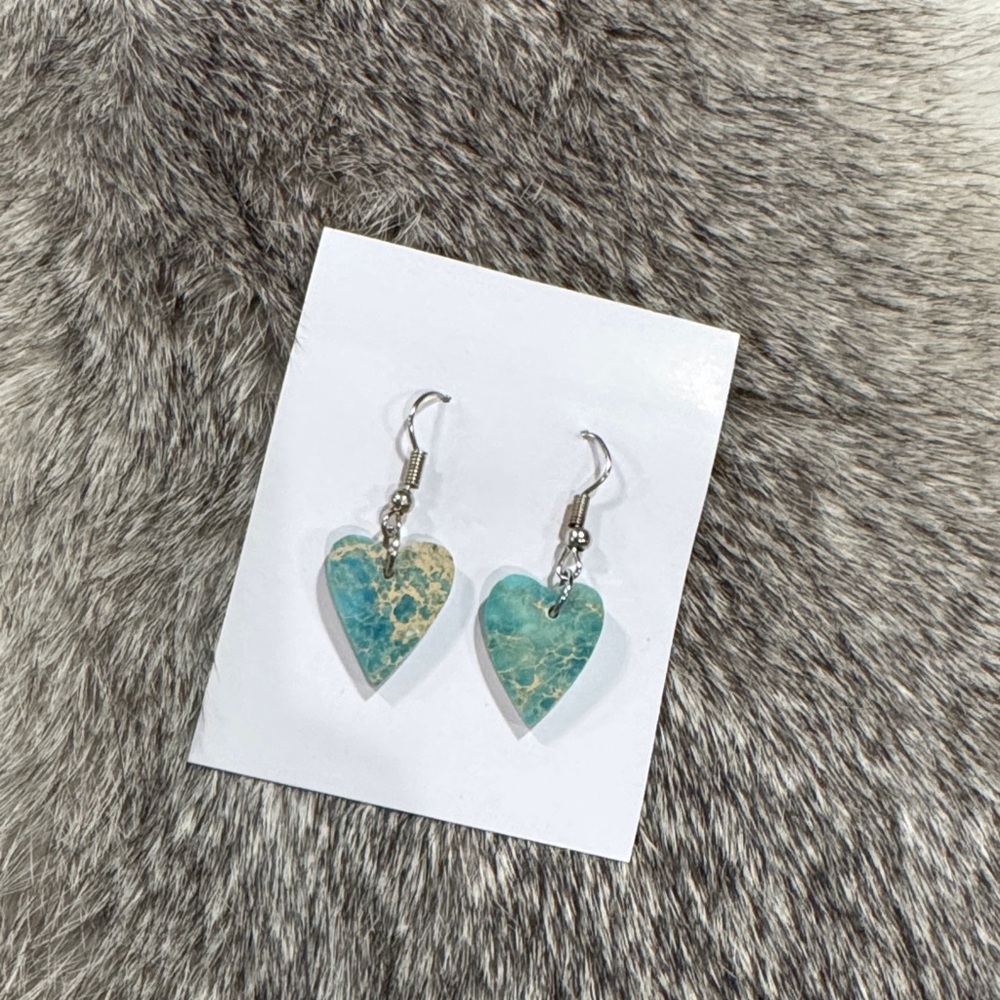 Heart-Shaped Blue Earrings